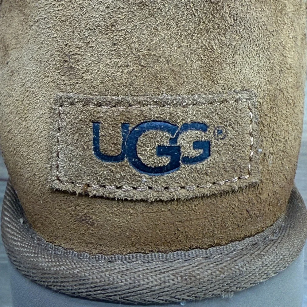 UGG‎ Florence Zip Short Boots Womens 7 Chestnut Suede Shearling Fur Lined